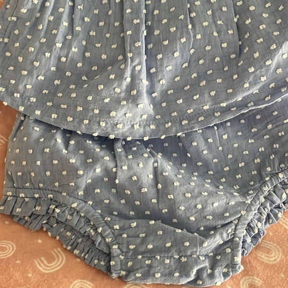 NWT Baby Gap blue and white cotton summer dress with bloomers size 0-3 m - Picture 3 of 4